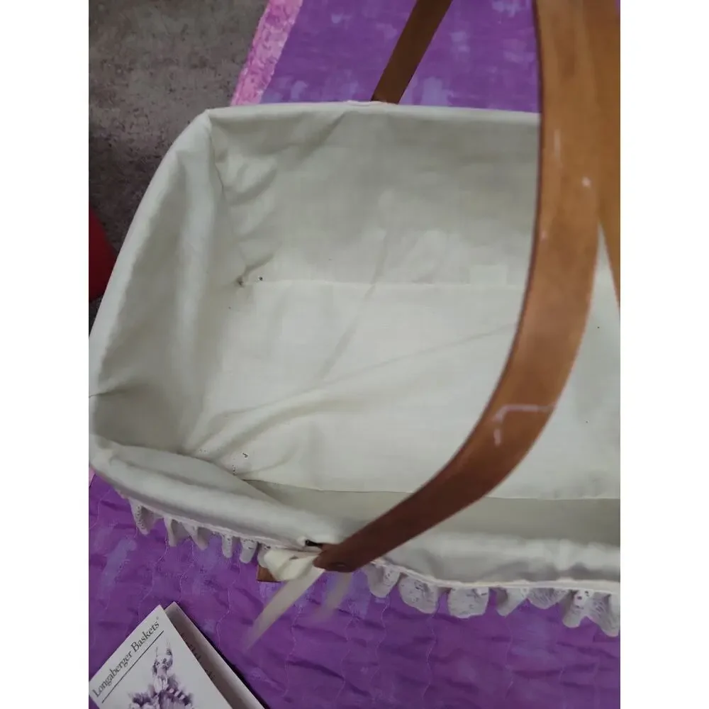VINTAGE Longaberger Basket Doll Rocking Cradle 1991 with Handles 13